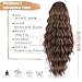 NOSTALGIA Brown Ponytail Extension 26 Inch Long Curly Wavy Drawstring Ponytail Extension Synthetic Hair Extensions Ponytail for Women Daily Use Brown with Blonde Highlights