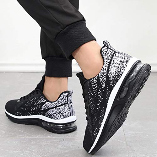 GANNOU Men\'s Air Athletic Running Shoes Fashion Sport Gym Jogging Tennis Fitness Sneaker (Black US 9 B(M)