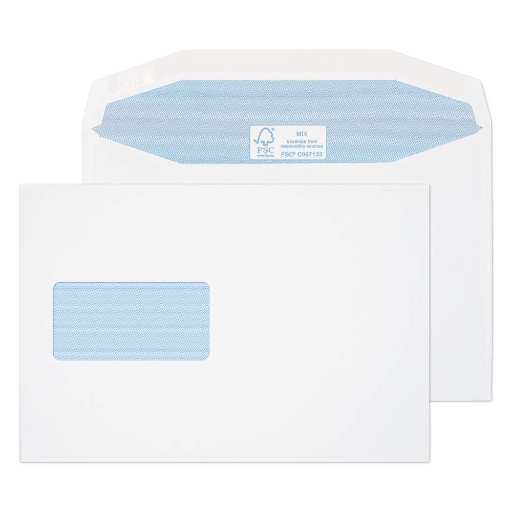 Blake Purely Everyday C5+ 162 x 238 mm 115 gsm Mailer Gummed Window Envelopes (4908) White - Pack of 500