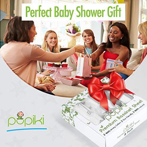 Premium Bassinet Sheets 3 Pack Set 100% Jersey Cotton Baby Sheets For Boys And Girls, Bassinet Sheet Oval Fitted, Cradle Sheets, Bassinet Mattress Sheets #TOP3