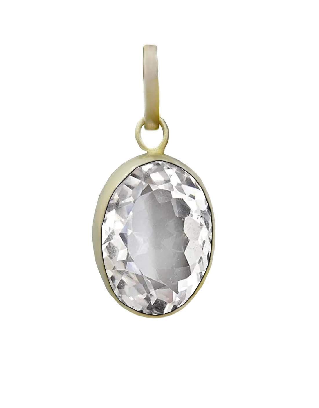 Natural White Topaz Pendant 6.25 Ratti / 5.62 Carat Lab Certified Pendant in Silver 925-image-46