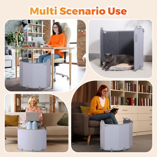 Panel Space Heater for Office/Home Quiet, Portable Electric Space Heater Warmer, Under Desk Heater for Legs Feet Knee, Foldable Foot Warmer with Thermostat Auto Shut Off, 12H Timer