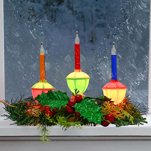 3 Light Christmas Bubble Candle Lamps，Traditional Bubble Candle Light with 4 Multicolor Bubble Light(1 Spare)，E12 Base, 5 W Multicolor Bubble Candle Lamps for Party Home Centerpieces Christmas Decor Deal