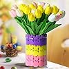 Easter decorations easter little bunnies decor 15 pcs artificial tulips with 45 pcs bunnies vase filler set spring home decoration centerpieces for tables no vase  urban country home decor