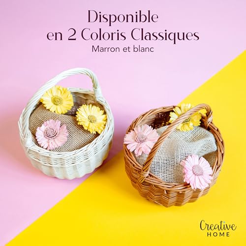 Panier cadeau en osier marron naturel pour compositions gourmandes de fêtes