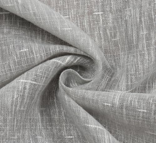 Image of Exporthub Cotton Sheer Curtains 7 feet Long Set of 2 for Door Curtains Grey Color - (EHSPR064 74)