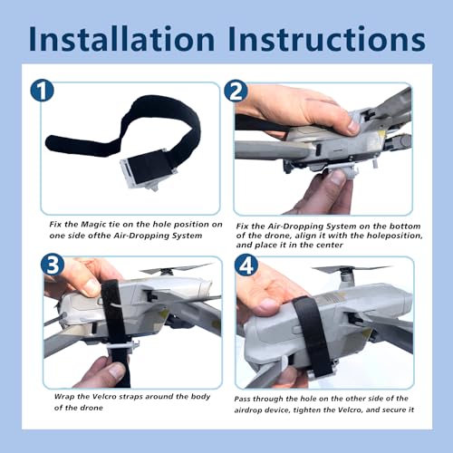 Image of Universal UAV Release Device, Airdrop Load System | DJI Mavic /Mini4 /Mini2 /Mini /SE /Air2 /Air Universal Rescue Equipment, Easy to Install Drone Airdrop Load Device