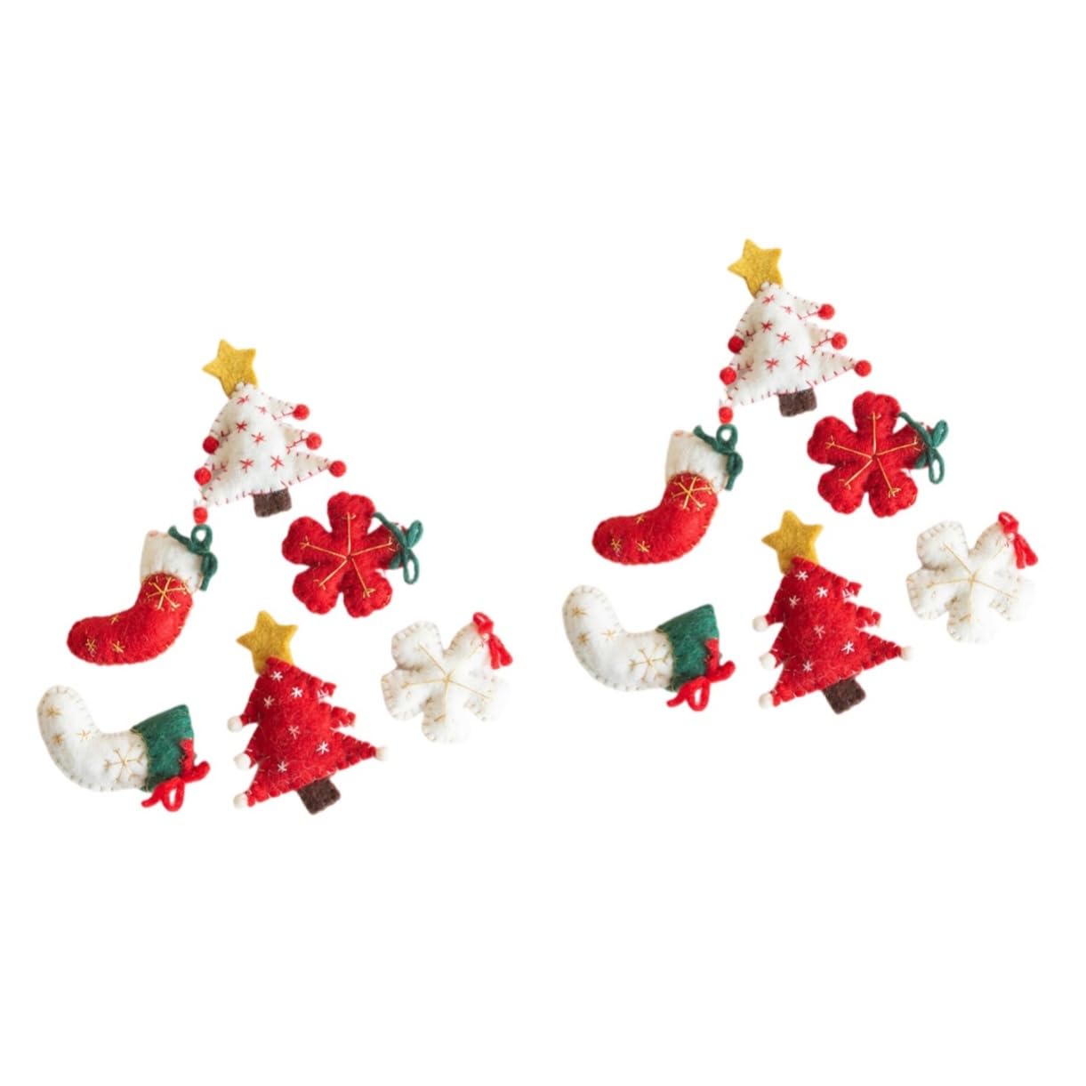 PRETYZOOM 2 Set Di Mini Pendenti in Feltro Di Lana A Forma Di Albero Di Natale Da Appendere Per Decorazioni Per Feste 6 Pezzi * 2