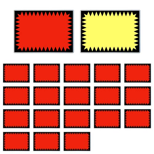 20 Stück Laminierte Preisschilder-Karten in Größe 154x111 mm, Farbe: Rot und Gelb Cover