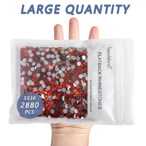 Image of Beadsland Flat Back Crystal Rhinestones Bulk, Orange, SS30, 2880pcs
