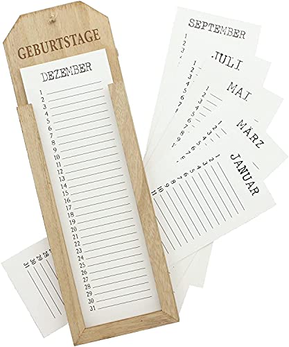 Frank Flechtwaren Memoboard Geburtstage immer wieder verwendbar 12 x 38 cm