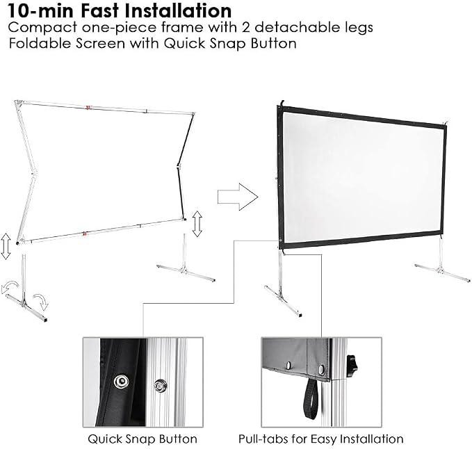 Pantalla de proyector portátil 100" con soporte 16:9 miniatura 5