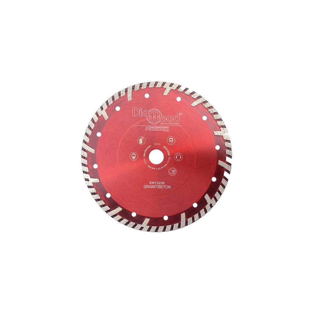 Disco diamante pro ULTRA SONIC D. 230 x Al. 22,23 x Alto 10 mm - azulejo, granito, hormigón armado - Diamwood Platinum