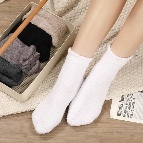 Image of Premillow Fuzzy Socks for Women, Winter Warm & Cozy Fluffy Socks Womens Ultra Soft Sleeping Slipper Sock for Women Gifts