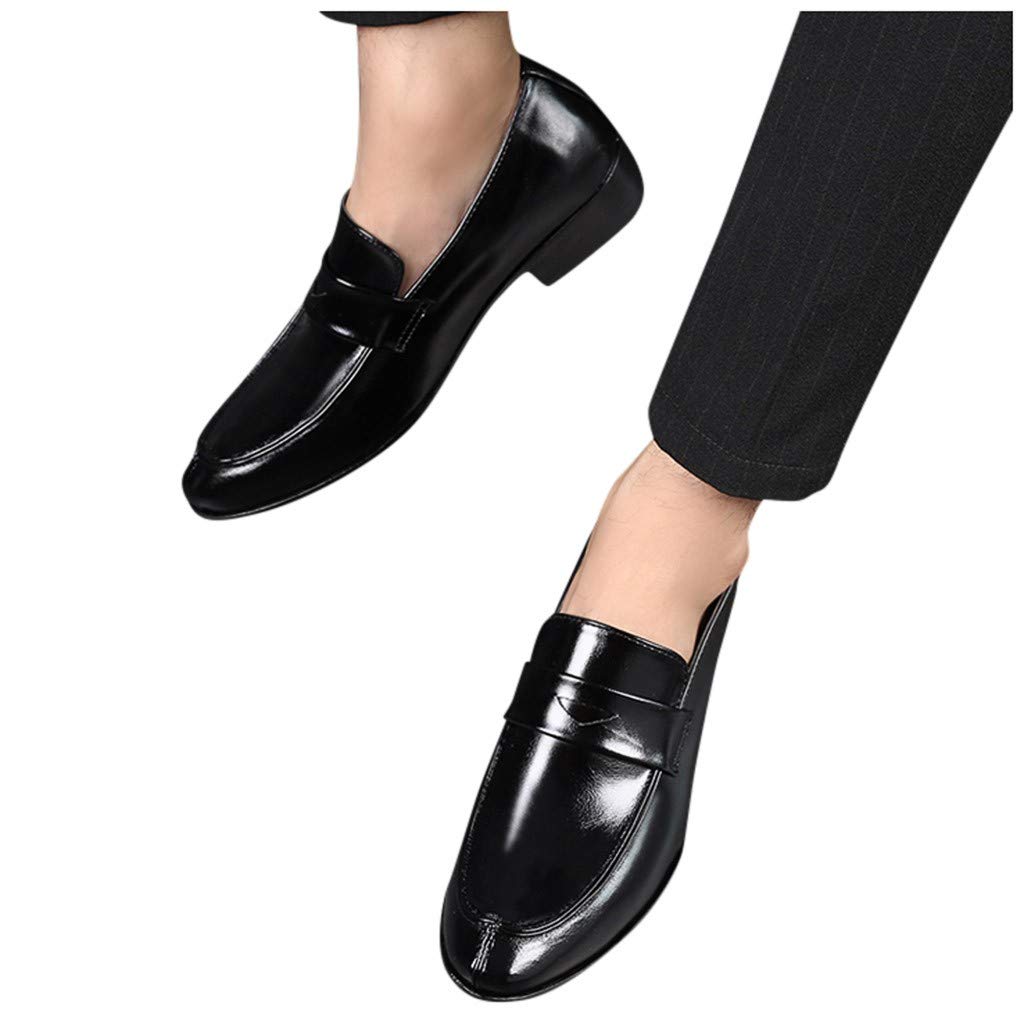 Mocasines de piel sintética para hombre, anchos, formales, zapatos de vestir, zapatos de traje, zapatos de punta puntiaguda, zapatos de negocios, suela baja, mocasines suaves y cómodos para uso diario