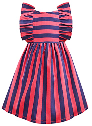 Image of A.T.U.N. (ALL THINGS UBER NICE) Girls Cotton Skater Knee Length Casual Dress | Sleeveless Printed Dress