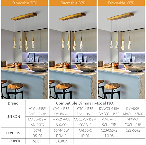 Lmqnine Kitchen Light Fixtures Ceiling Dimmable Led Modern Gold Pendant Light Mini Teardrop Crystal Pendant Light For Kitchen Island Bedroom Hallway Entryway (4-Light) (020) #TOP2