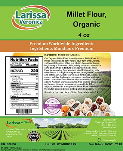 Millet Flour, Organic (4 oz, ZIN: 526188) - 2 Pack image 4