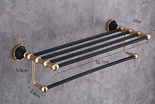 Porte-serviettes double en aluminium pour rangement chic de salle de bain