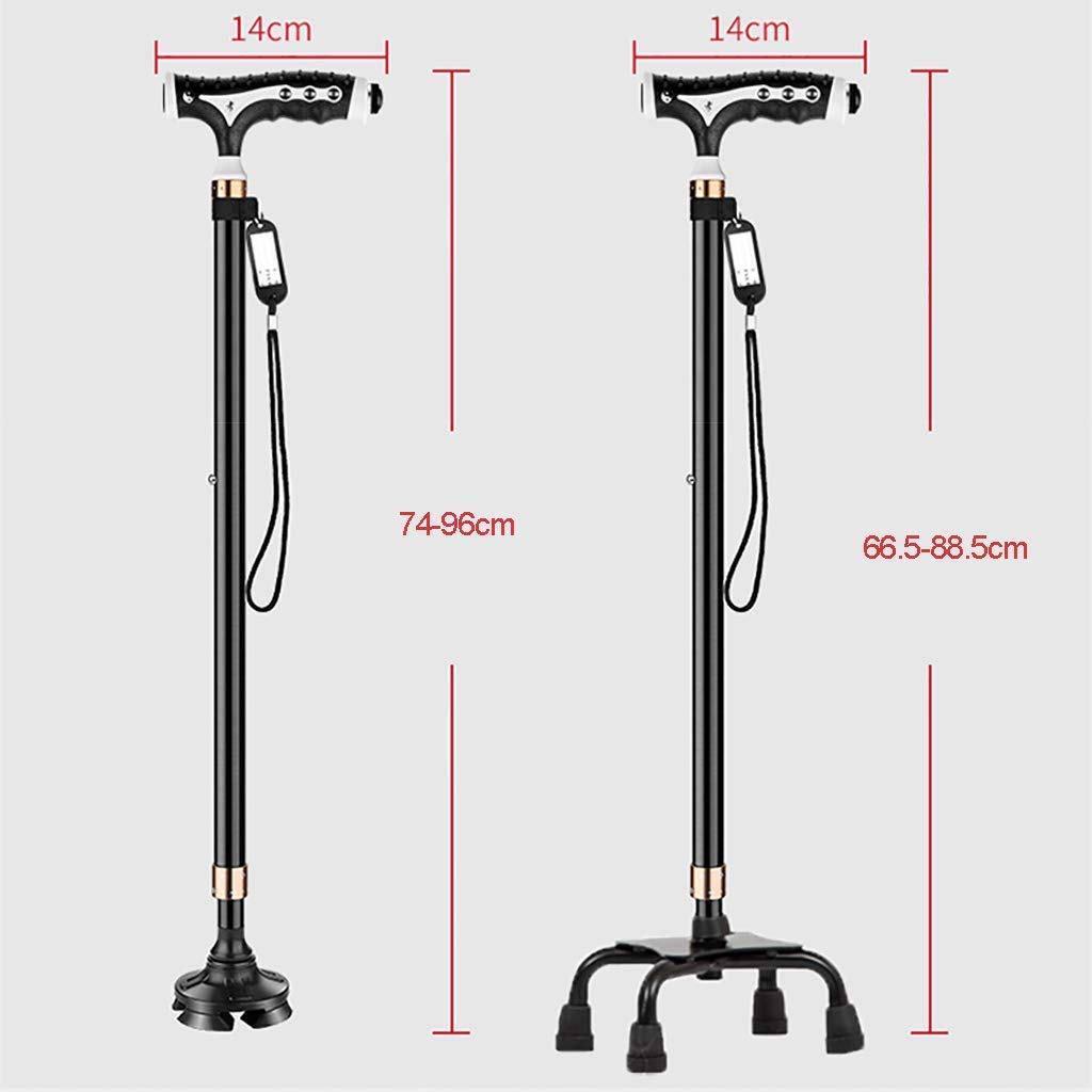 Bastón - Ayudas para Caminar de Aluminio con luz LED y Mango de Masaje - Bastón de Viaje liviano y Moderno, para Hombres, Mujeres y Ancianos, muletas