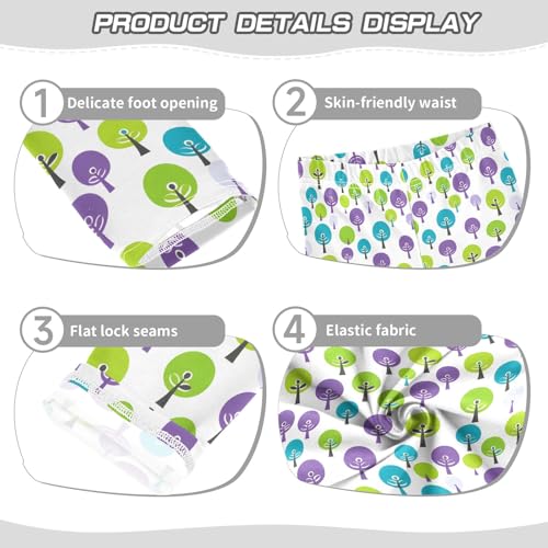 Simple Cute Colorful Trees Girls Leggings Soft Comfortable Athletic Leggings Dancing Pants for 4-10 Years3