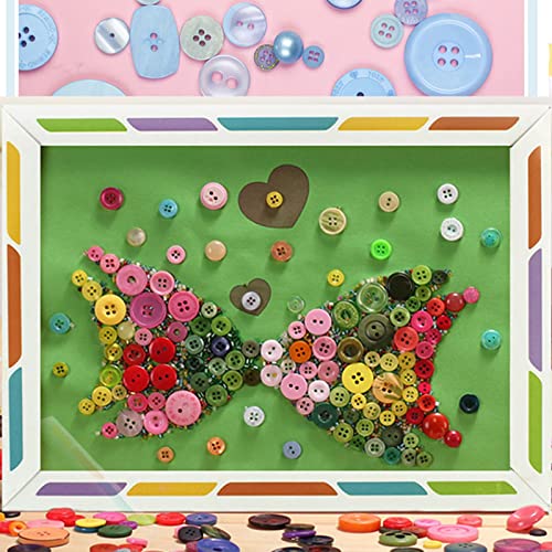 Kovolala 600-800 Pcs Various Size Buttons For Crafts Various Shapes Color Sewing Craft Kids Handmade Button Painting Diy Ornament With 60" Long Soft Ruler #TOP6