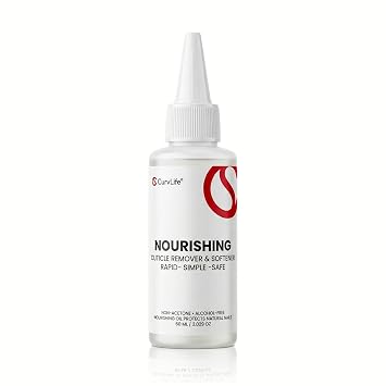 CurvLife Cuticle Remover & Nourishing Oil, Non-Acetone Alcohol-Free Cuticle Softener with Essential Oils, Fast Acting Cuticle Treatment for Natural Nail Care & Manicure Routine