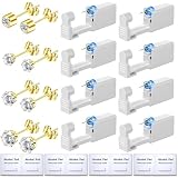 Get the Perfect Ear Piercing with 24Pcs Premium Ear Piercing Kit - Includes 8 CZ Stones Earrings and 8 Easy-to-Use Self Ear Piercing Gun - Safe and Painless - Style 2