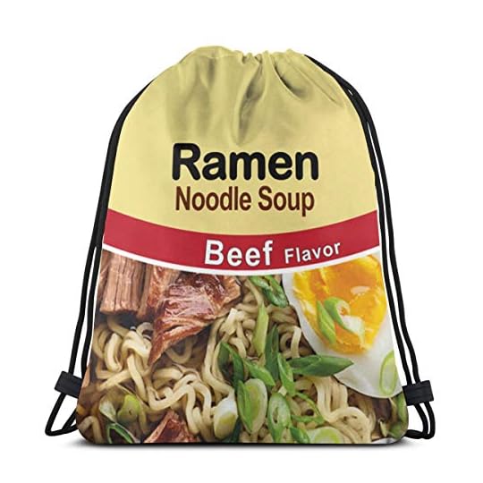
                            Print Drawstring Backpack,Ramen Noodle Soup Beef Flavor Sackpack String Bag Cinch Water Resistant Nylon Beach Bag for Gym Shopping Sport Yoga
                        
