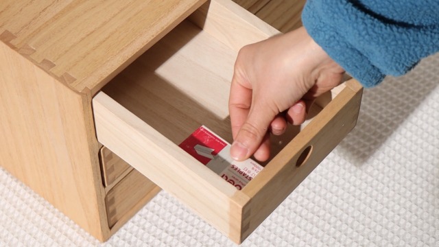 Scatola Archivazione In Legno Di Paulownia - Con Cassetti Piatti, Giunti A Incastro, Finitura Naturale, Pronta All'Uso