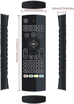 MX3 2.4G Air Remote Mouse Multifunctional with 7 Colors Backlit, Mini Wireless Keyboard & Infrared Remote Control Learning for Android TV Box, Projector, PC, MAC,PS3,Pad,Xbox:MX3-7C