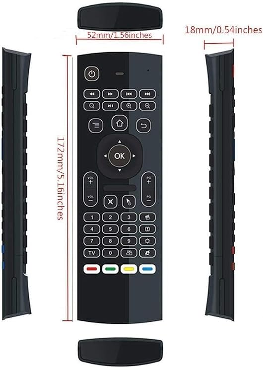 MX3 2.4G Air Remote Mouse Multifunctional with 7 Colors Backlit, Mini Wireless Keyboard & Infrared Remote Control Learning for Android TV Box, Projector, PC, MAC,PS3,Pad,Xbox:MX3-7C