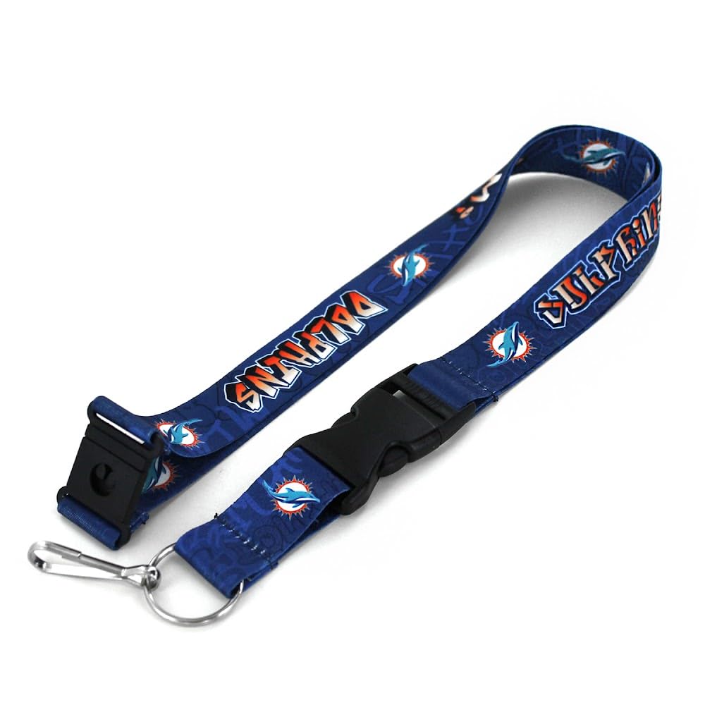 aminco NFL Miami Dolphins Graffiti Lanyard โ image 1