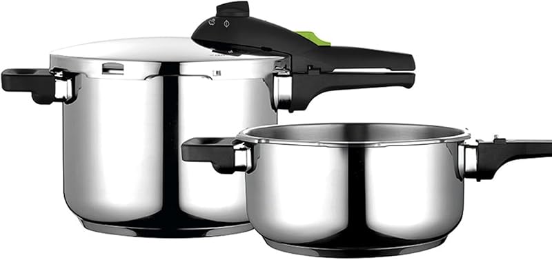Fagor Rapid Xpress Pressure Cooker 6 + 4 Litres, Induction, Express Super Fast, Stainless Steel 18/10, All Types of Cookers, Thermo Diffuser Bottom, 2 Pressure Levels, 5 Safety Systems