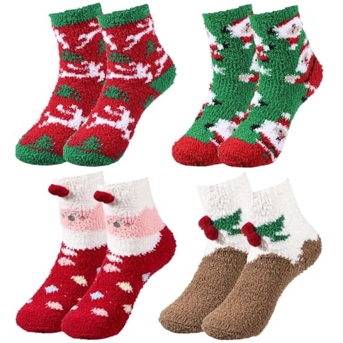 Chaussettes de Noël femme en polaire corail premium : le coffret cadeau hiver douillet