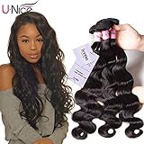 Unice Hair Malaysian Body Wave 3 Bundles Waving Unprocessed Virgin Human Hair Extensions Natural Color (8 10 12)