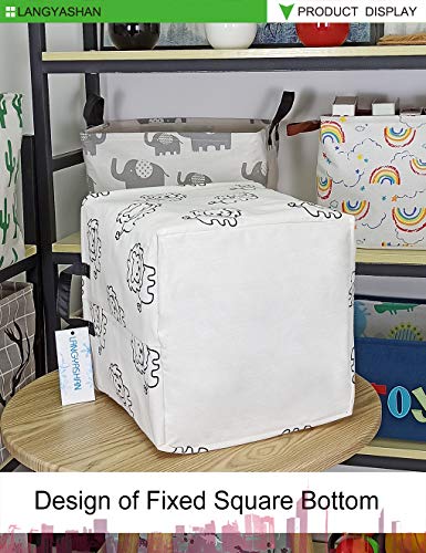 Image of Square Storage Baskets Children Shelves Gift Toy Organizer Room Lion | Laundry Hamper Collapse Canvas with Handles for Organizing Home Kitchen Children Toys Office Closet Shelf