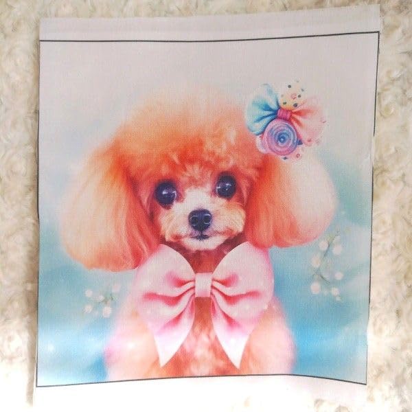 予約生地】犬柄 トイプードル パネル生地 10柄 FUWARI・染布