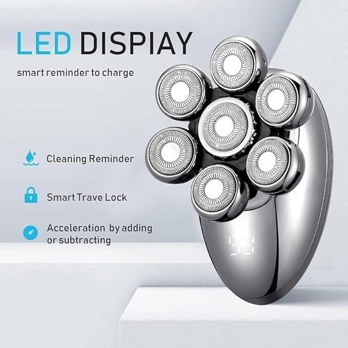 Rasoio elettrico per gli uomini, 5 in 1 Rasoio elettrico per gli uomini 7D Floating Cutter Head USB Ricaricabile Rotary Shaver Smart Multifunzionale Grooming Kit