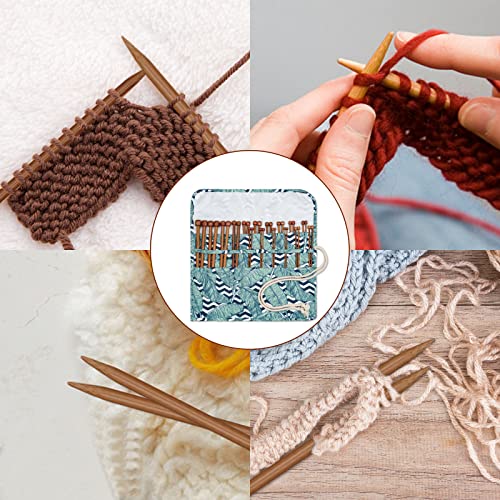 Image of Aeelike 18 Pairs Bamboo Knitting Needles Set - 10 Inches Wooden Knitting Needles Single Point with Roll Bag - Portable Knittings Needle Set for Beginners (2mm - 10mm)