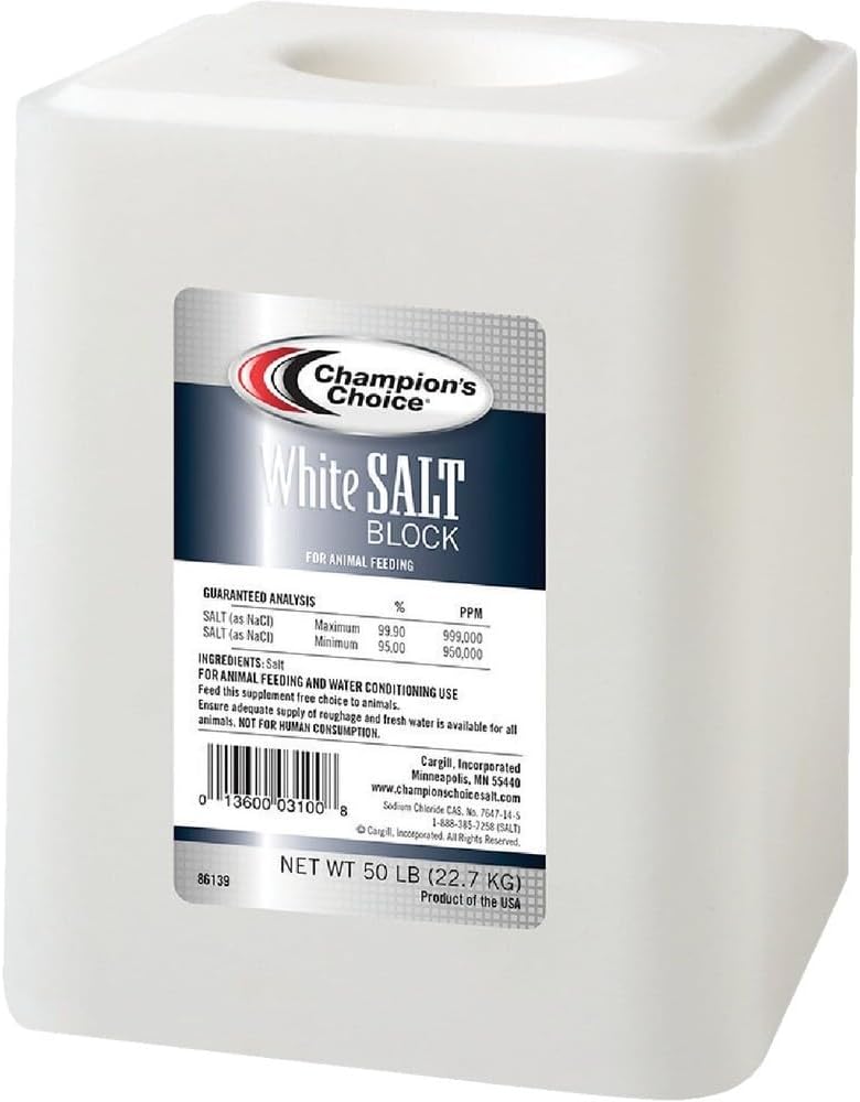 Champions Choice Plain White Salt Block 50 Lb.