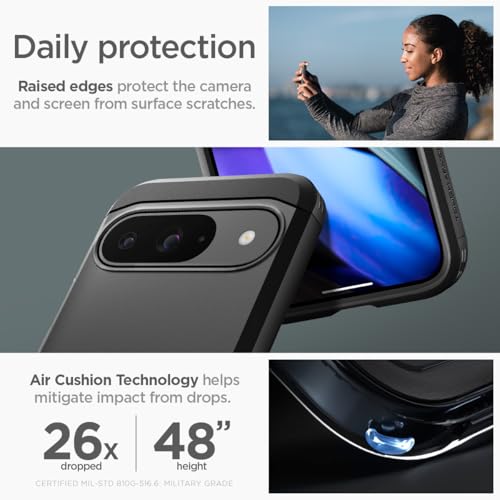 Spigen Tough Armor Designed for Pixel 9 Case/Pixel 9 Pro Case (2024) [Kickstand] [Military-Grade Protection] - Black - image 5
