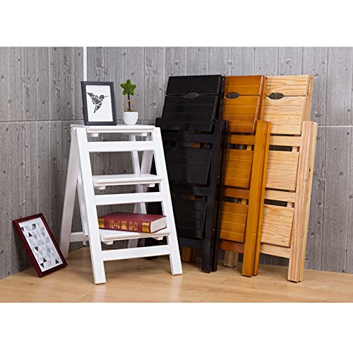 Taburete plegable de madera convertible en estantería de biblioteca 6