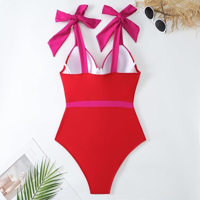 Image of AARAM Stylish Premium Women's One Piece Swimsuit with Cover Ups Wrap Skirt Sarong Retro Floral Print Monokini Tummy Control Swimwear, Printed Swimming Costume for Women Beach Wear