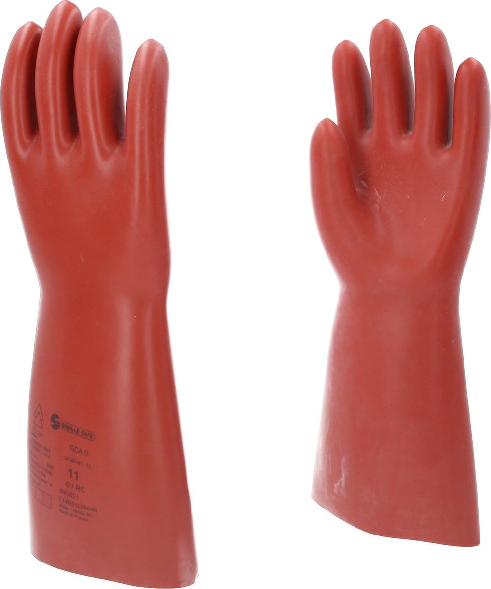 KS Tools 117.0008 Elektriker-Schutzhandschuh mit mechanischem- und Wärmeschutz | Größe 11 | Klasse 0 [1000 V] | rot