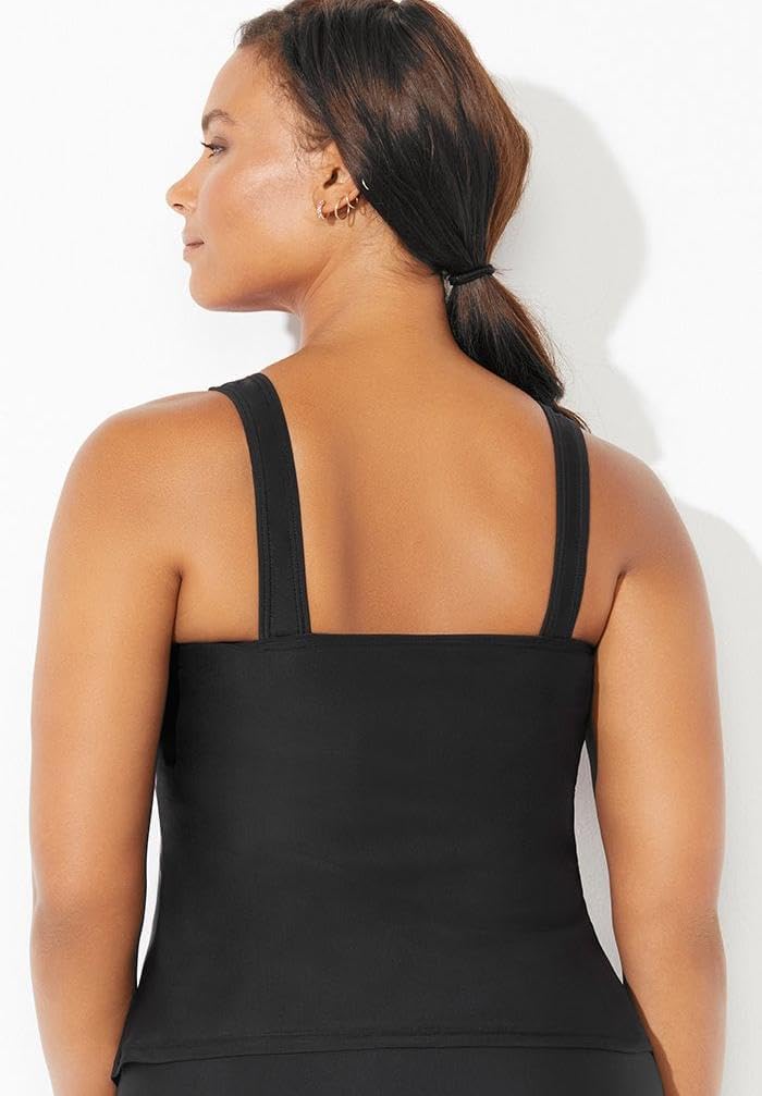 Swimsuits For All Women's Chlorine Resistant Classic Scoop Neck Tankini Top (Plus