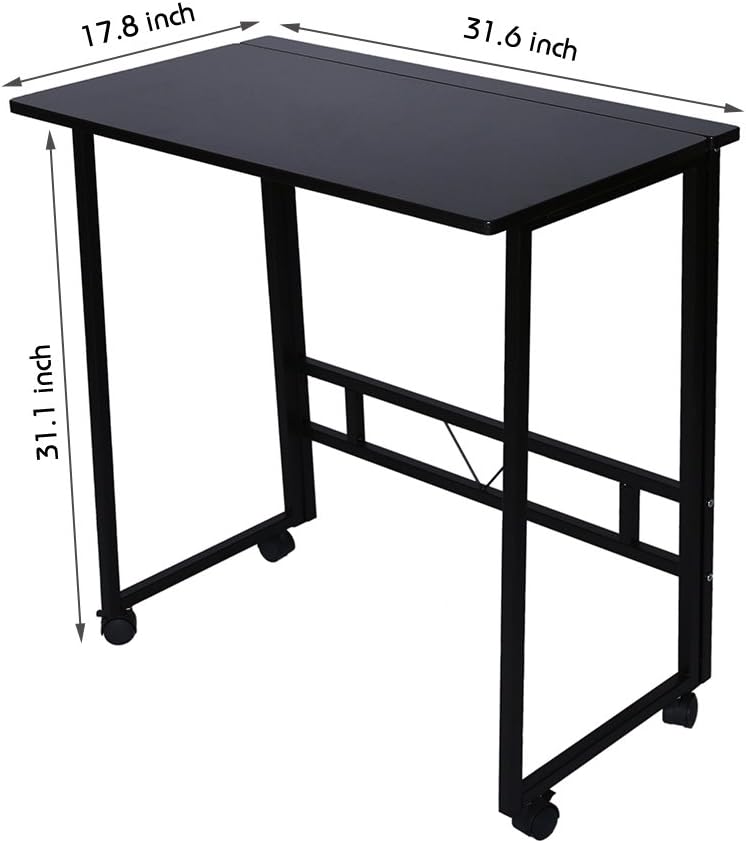 Authеntіс Crаzу Dеаlѕ Poarmeey Folding Desk 31.6X17.8X31.1Small Computer Table,Sturdy and Heavy Duty Writing Desk for Small Spaces with Wheels Rеvіеw Prоduсt Poarmeey Folding Desk 31.6X17.8X31.1Small Computer Table,Sturdy and Heavy Duty Writing Desk for Small Spaces with Wheels