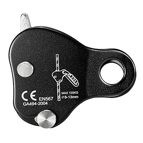 Goodypai Climbing Ascender Fall Protection Belay Device Climbing Rope Grip Clamp, Climbing Tree Arborist Rope Grab Self-Locking Rope Grip for Outdoor Climbing and Rescue Fits 8-13MM Rope