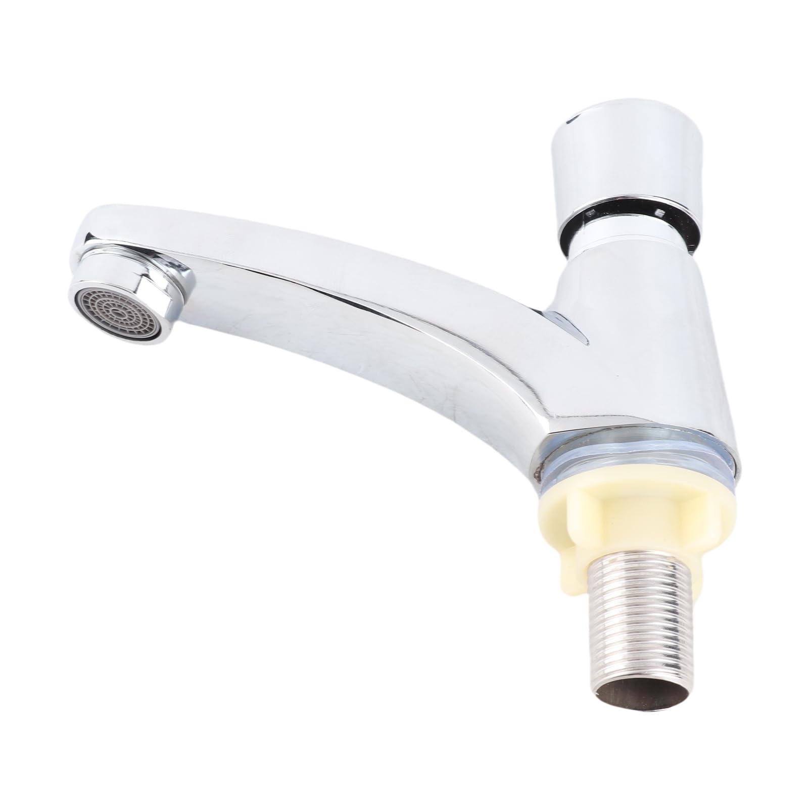 Basin Faucet Public Kitchen Bathroom Chrome Sink Tap Plated Self Closing Water Saving Time Delay