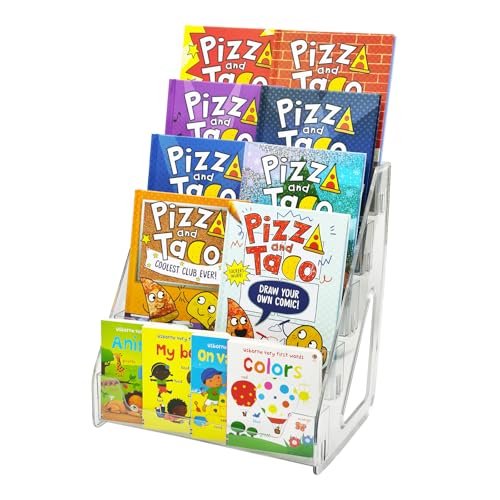5-Tier Small Kids Bookshelf Tabletop Book Display Stand for Kids Toddler